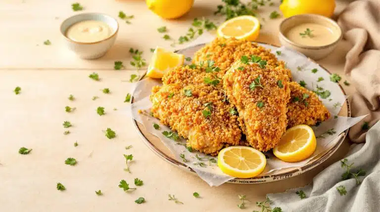 scopri il delizioso pollo croccante con una crosta di parmigiano, appena sfornato e perfetto per ogni occasione. un piatto ricco di sapore che conquisterà il tuo palato!